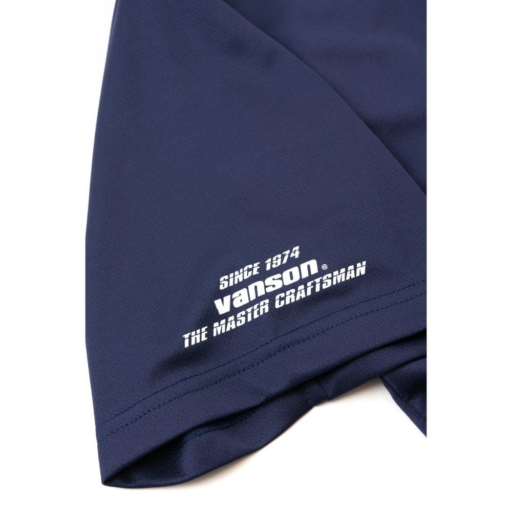 Vanson VSE25802S Men's Moisture-Wicking, Quick-Drying Mesh T-Shirt (M, Navy/White)