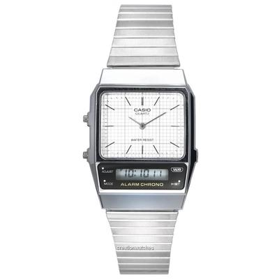 Vintage Analog Digital White Dial Quartz AQ-800E-7A AQ800E-7 Unisex Watch