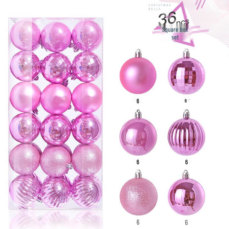 36 Electroplated Plastic Christmas Ball Ornaments for Tree and Window Decoration