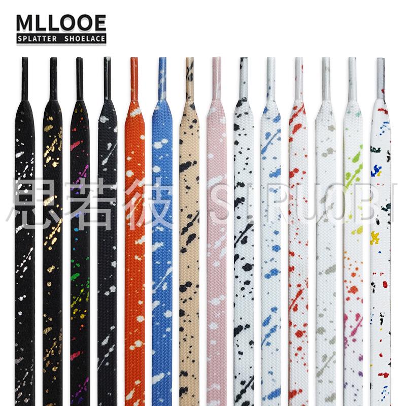 Black and White Splatter Ink Shoelaces for AF1, Dunk, Skate, and Casual Shoes