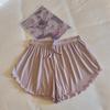 Women's Modal Pajama Set: Short-Sleeved with Built-in Bra, Includes Shorts and Long Pants for Spring/Summer