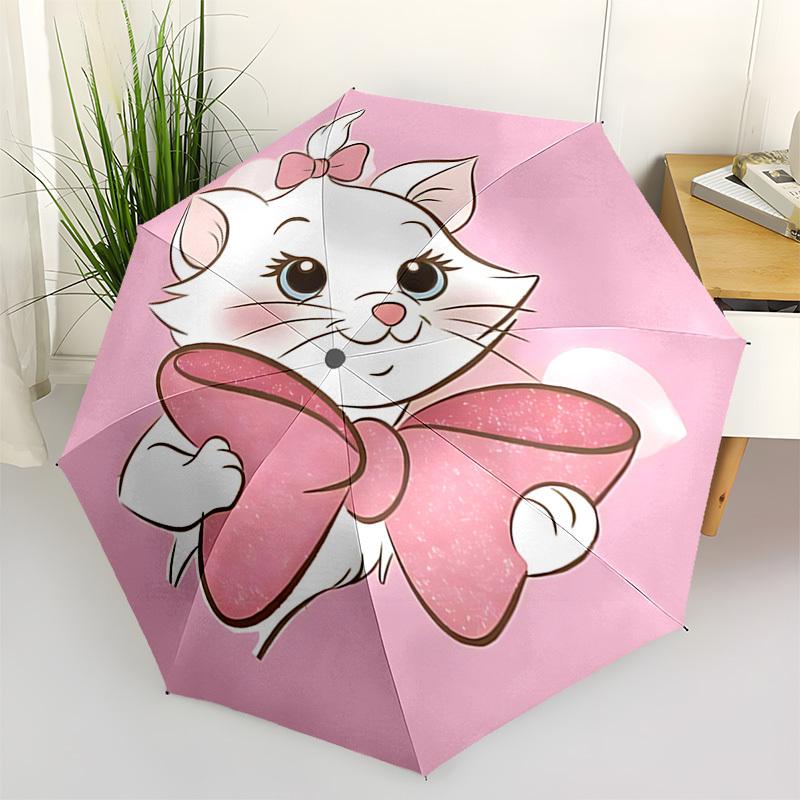 

Kitty, Bow Themed Automatic Opening and Closing Umbrella, Brightly Colored 8-rib Portable Umbrella, Suitable for Men and Women, A Perfect Gi