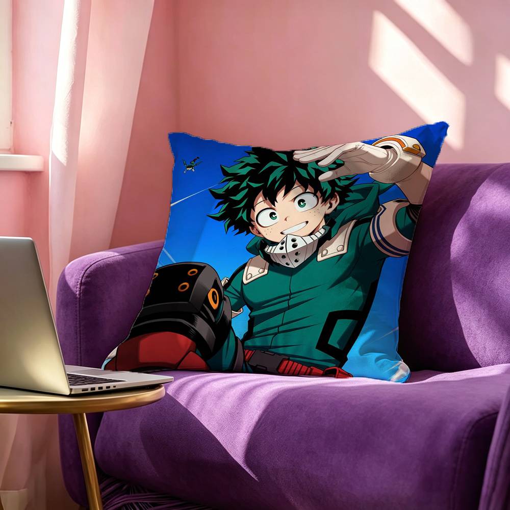MMy Hero Academia Izuku Midoriya Square DoubleSided printed Pillow Case Bedroom Bedside Pillow Sofa Cushion Cover