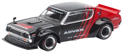 POP RACE SKYLINE DRIFT ADVAN LIVERY Finished Model PR640199 1/64 GT-R (KENMERI) -