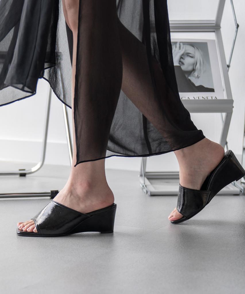 Spur Plaine Wedge Mule -Ss7042 (3Color) 6Cm Wedge Heel Mule