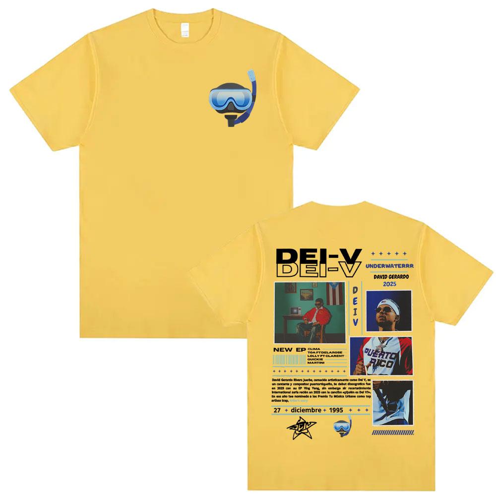 Rapper Dei V David Gerardo 2025 Tour Cover Tshirts Men Women Casual Cotton Short Sleeve T Shirt Summer Hip Hop Street Tshirt