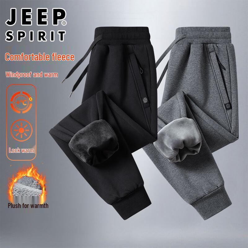 JEEP SPIRIT Men s Fleece-Lined Casual Sweatpants L