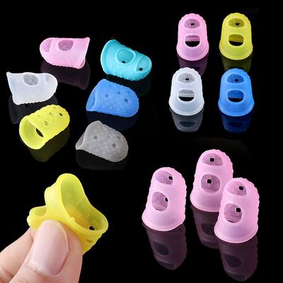 5PCS/Set Silicone Thimbles M/L/XL Size Available Hollowed Out Breathable Finger Picks Protector DIY Props Sewing Accessories ZYF