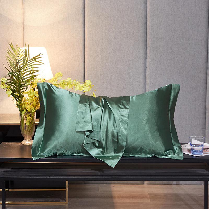 Double-Sided Mulberry Silk Pillowcase - Ice Silk, Wide Edge, Solid Color, and Beautiful Design.