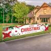 Merry Christmas Banner Flag Hanging Santa Claus Pattern 40*180cm Christmas Decoration for Outdoor