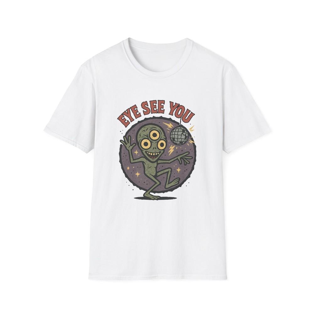 

Unisex Softstyle T-Shirt Retro Horror Alien Disco Cartoon 3XL