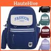 Print Letter Fashion Backpack With 16in Laptop Compartment Breathable School For