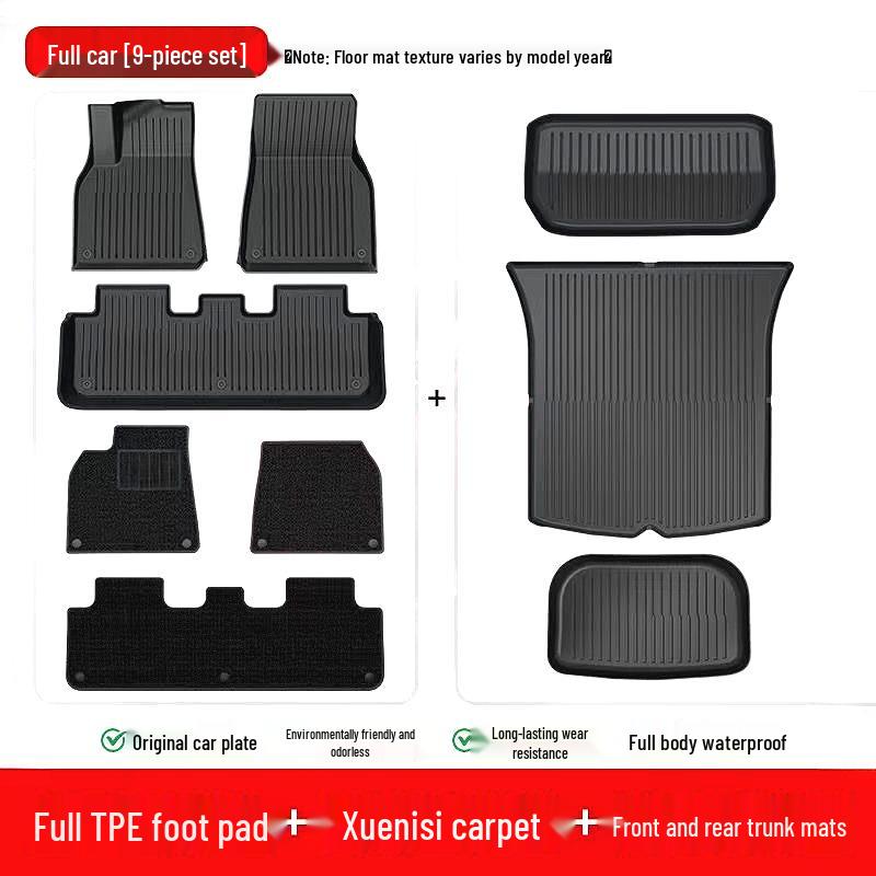 Tesla Model Y/3 Refresh TPE Full Coverage Floor Mats - Car Modification Accessories