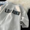 Cotton Oversized Tee Fashion Oversized T Shirt Couple Women Summer Clothes Printed Cute Graphic T Top Women