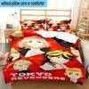 3PCS Tokyo anime 3pcs Bedding,Including 3PCS Duvet Cover And 2pcs Pillowcases Perfect for Christmas,Ideal for Bedroom, Dormitory