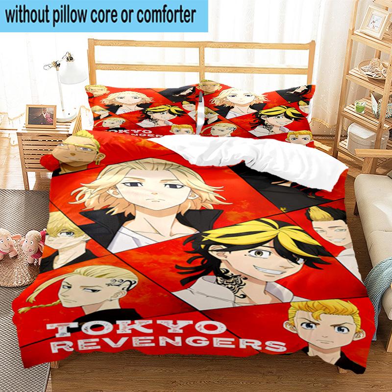 3PCS Tokyo anime 3pcs Bedding,Including 3PCS Duvet Cover And 2pcs Pillowcases Perfect for Christmas,Ideal for Bedroom, Dormitory