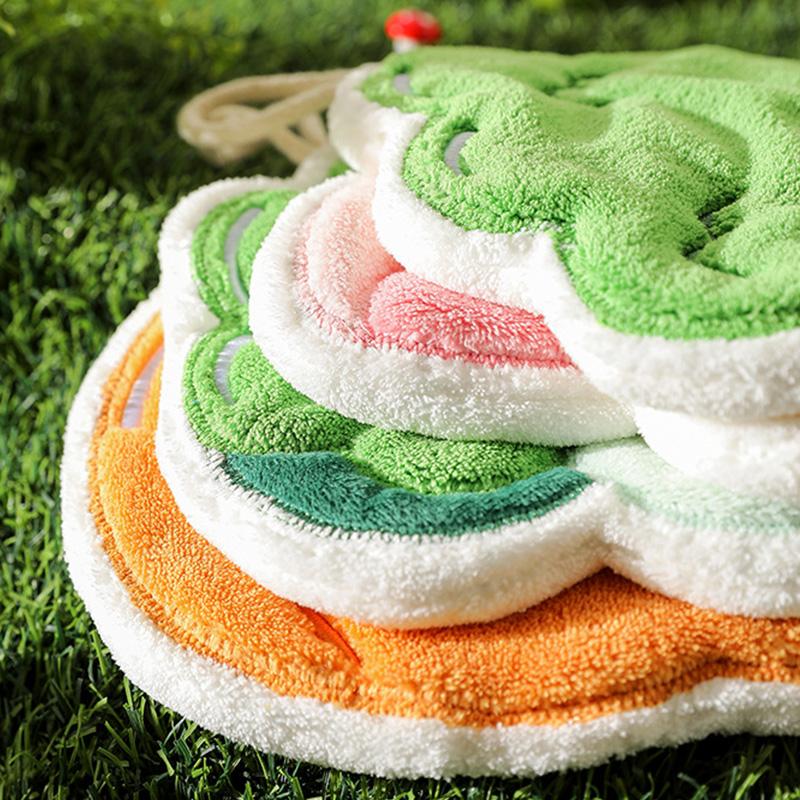 Cute Hand Towel Cartoon Wipe Handkerchief Rag  Vegetable Shape  Towels for Kitchen Bathroom KidsHanging Towel Soft Dish Cloth