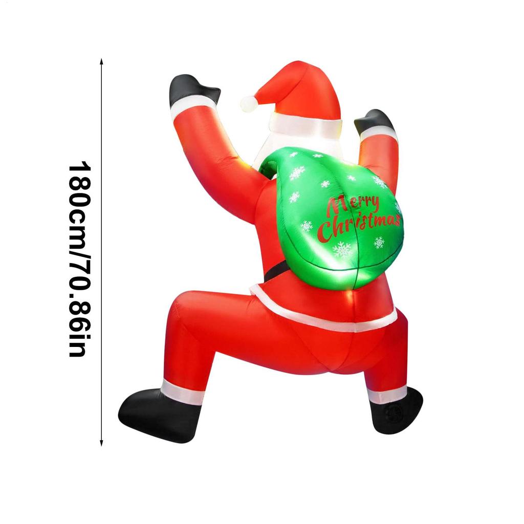 Juluppblåsbar Jultomte 1,8m Klättrande Jultomte Med Inbyggd LED Uppblåsbar Julhelgsdekoration För Trädgård