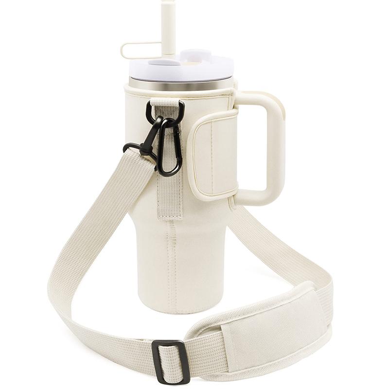Taška na lahev s vodou kompatibilní se sklenicí Stanley 40oz s rukojetí, držák na lahev s vodou s nastavitelným ramenním popruhem
