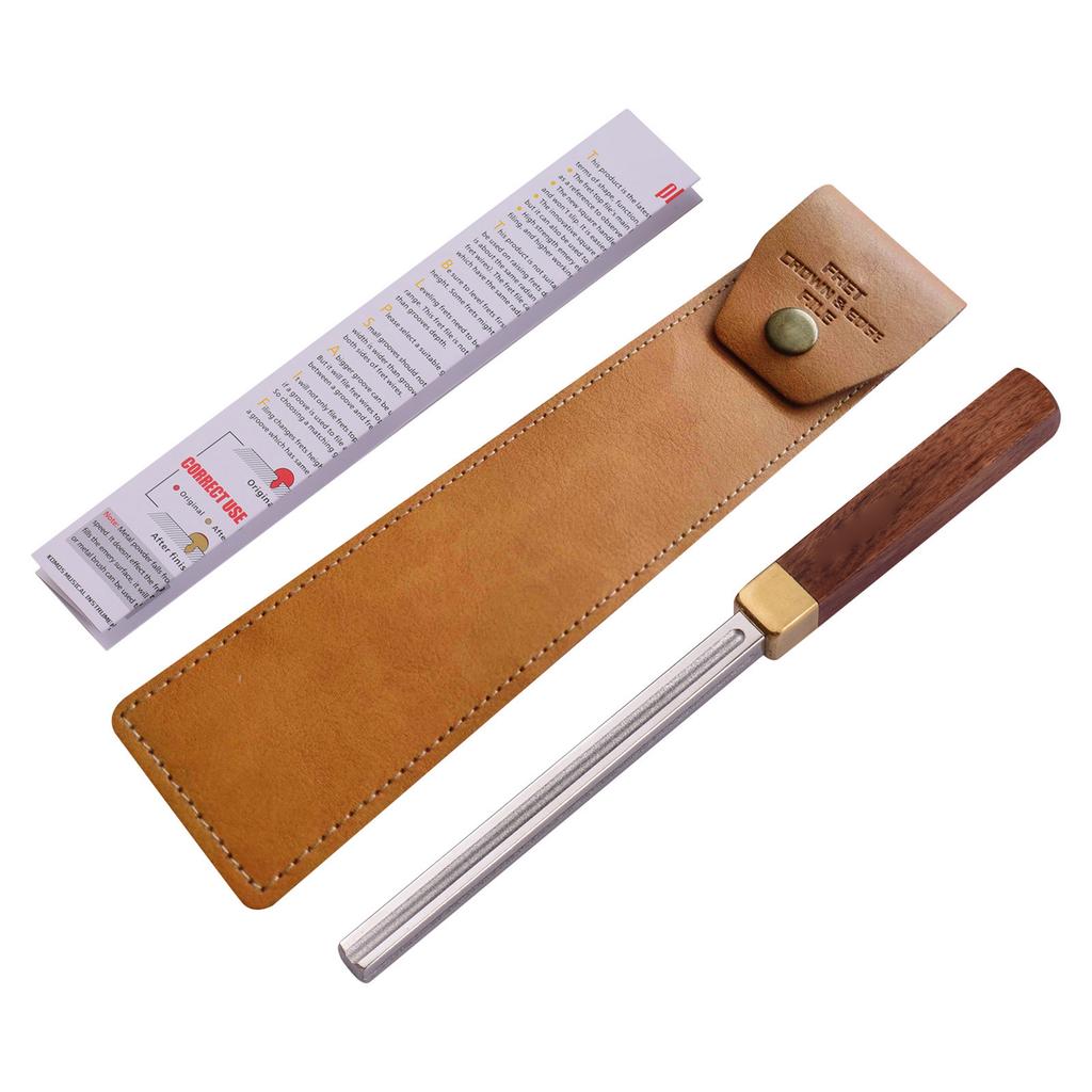 Baroque CD 20 Square Guitar Fret Dressing Metal File with 3 Carborundum Slots Wooden Handle Guitar Repair Maintenance