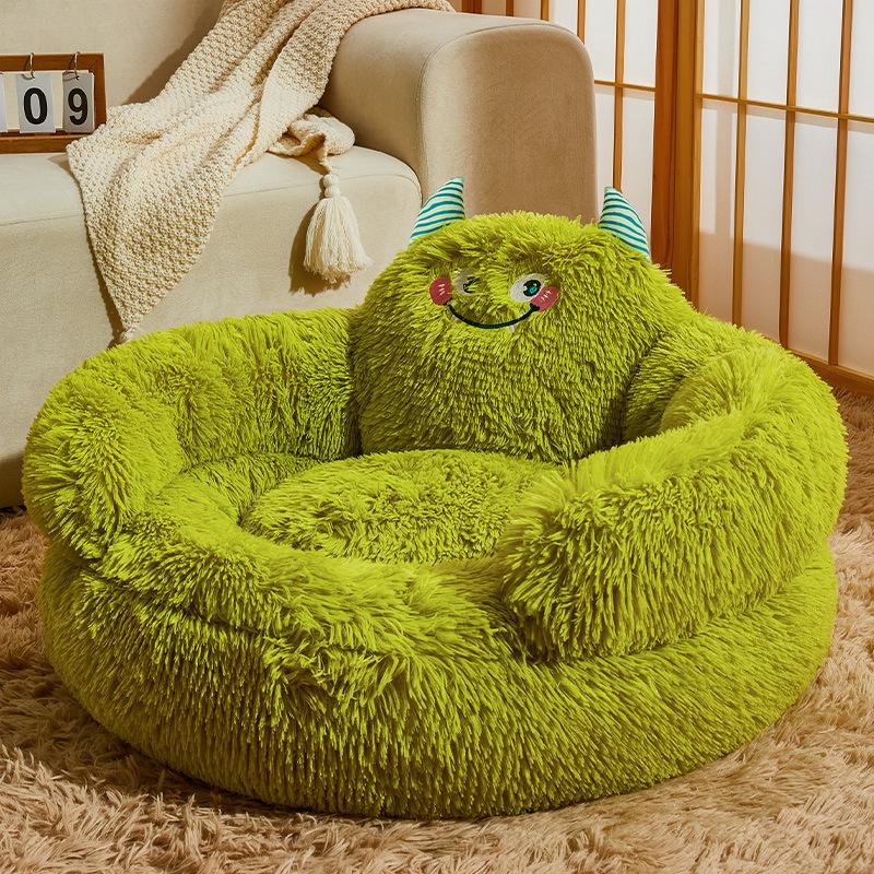 Cute Cartoon Monster for Small Dogs Warm Plush Pet Beds Cat Beds Medium Dog Bed Mat Pets Kennel Washable Puppy Kitten Mattress