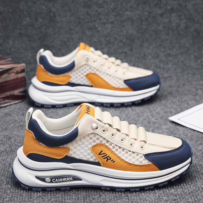 Men's shoes 2025 summer new men's outing mesh breathable trendy casual shoes Korean version of sports student skateboarding shoes