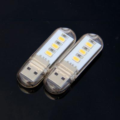 Luz noturna LED portátil com carregador USB, banco de energia, para PC, laptop, leitura, lâmpada de cabeceira