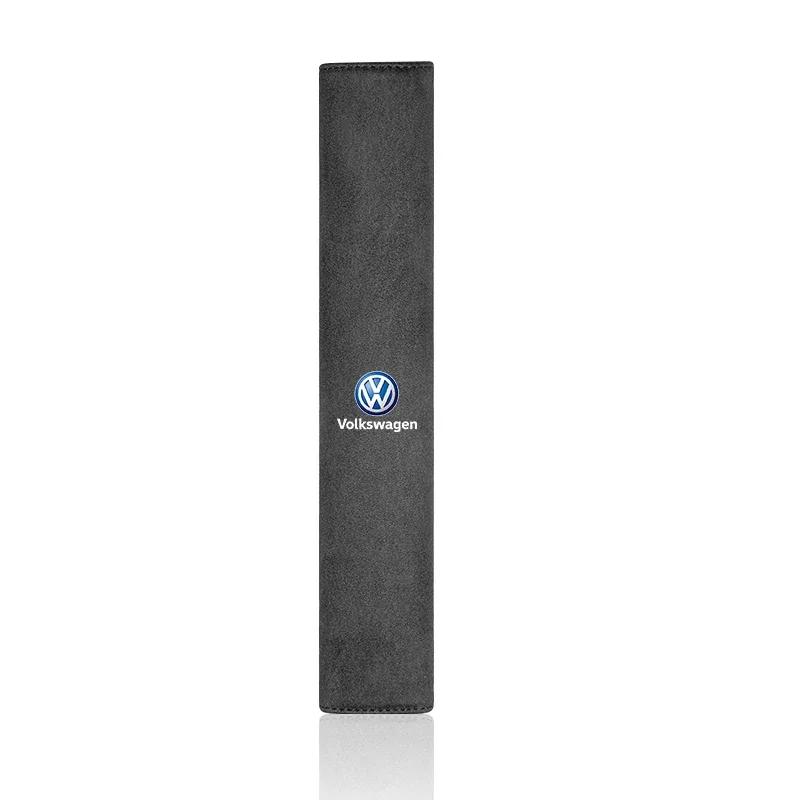 1Pcs Car Leather Seat Belt Cover Shoulder Protection Pad For Volkswagen VW Scirocco Golf Amarok T5 Phaeton Teramont ID3 GTI