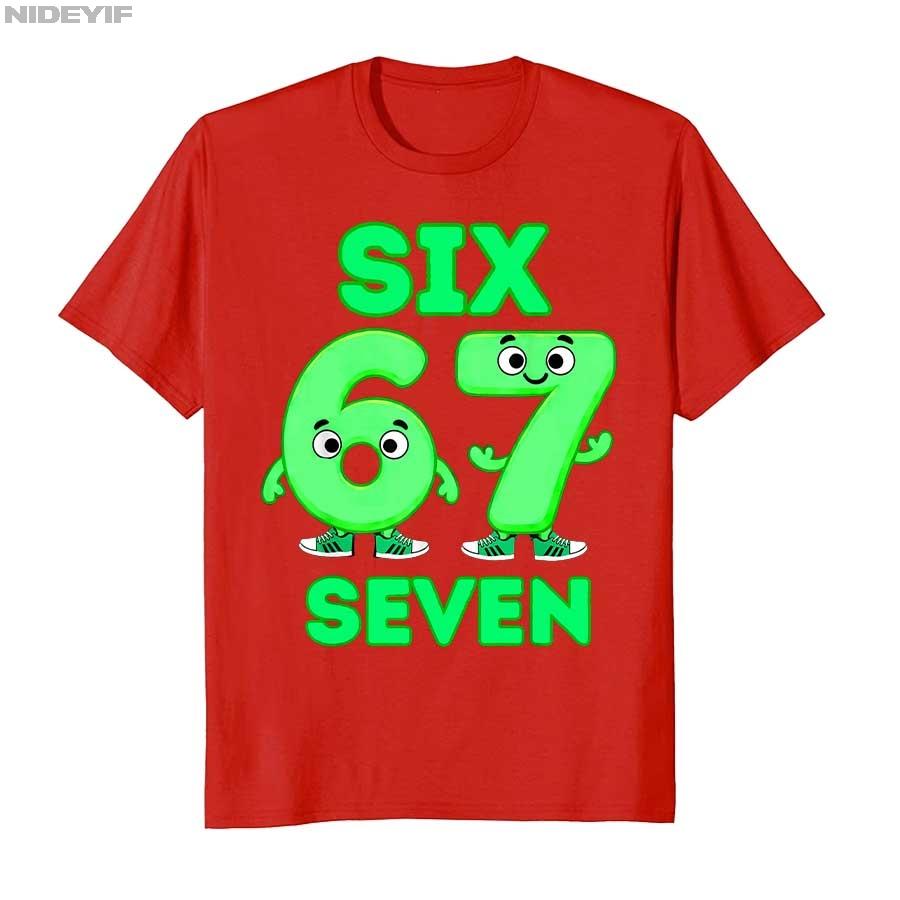 67 Italian Brainrot Lustige Italienische Brainrot Kinder 67 Sechs Sieben T-Shirt Für Männer Frauen 100% Baumwolle T-Shirts Kurzarm Oberteile 0930-1