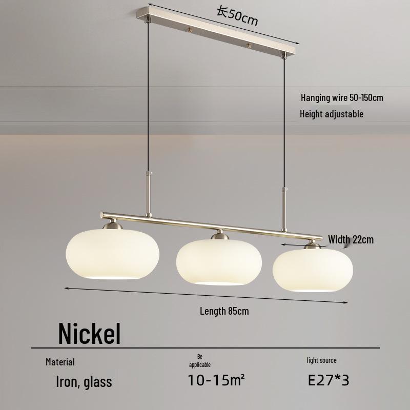 Three-Head Bauhaus Persimmon Pendant Light - Retro Designer Dining Table Light Wabi-Sabi Glass Style