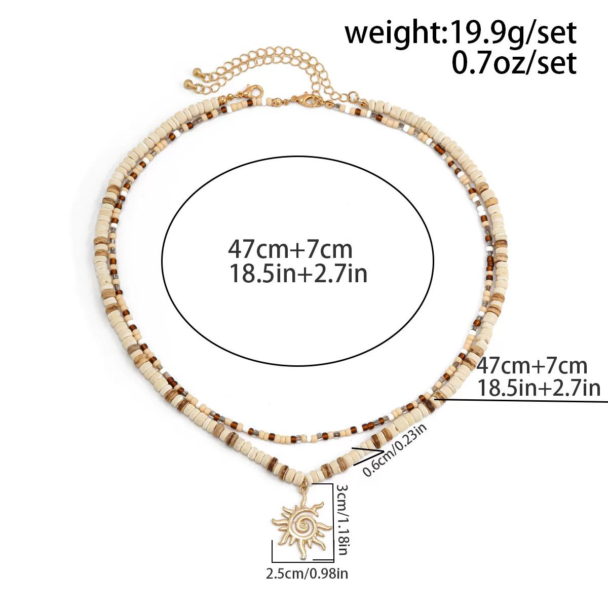 Fashion Sold Jewelry Men Summer Coconut Shell Wooden Bead SUNFLOWER Necklace Minority All-Match Hip Hop Cool Necklace золотой