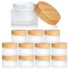 DIFEIUKI Cream Refill Set of Glass 30g Frosted Glass Cream Small Storage Powder Cosmetic Refill Travel with Lids Containers, 12, Bottles, Capacity,