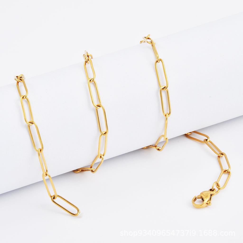 initial Letter Name Necklace for Women A-Z Alphabet Initial Pendant Choker Gold Color Collares Long Stainless Steel Chains Link