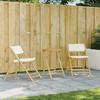 VidaXL Ensemble De Bistro Pliante 3 Pcs Et Coussins Blanc Crème Bambou, Ensemble De Bistro De Jardin, Ensemble De Balcon, 3208939