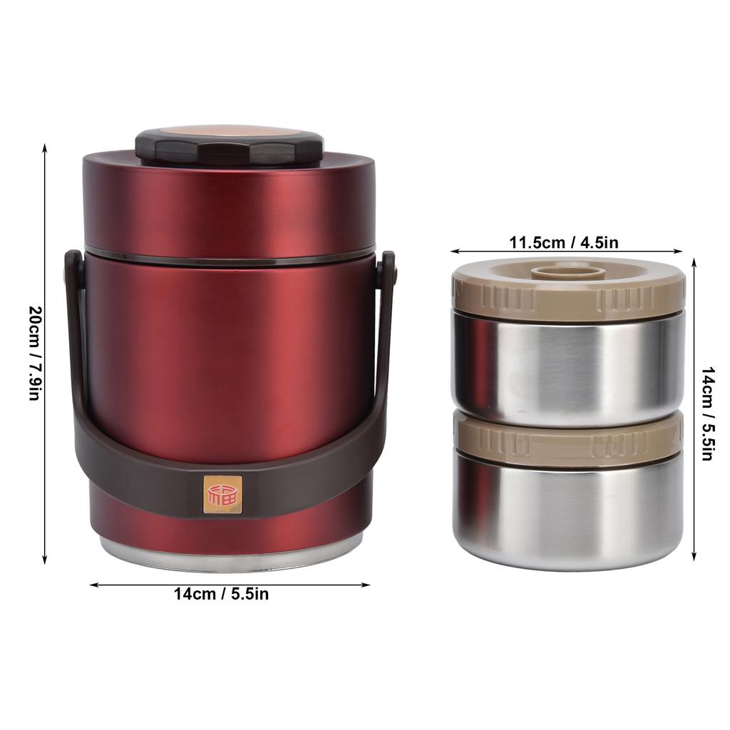 Insulation Lunch Box High Capacity 1.5L Stainless Steel Portable Heat Preservation Vacuum   Box for Adults Students