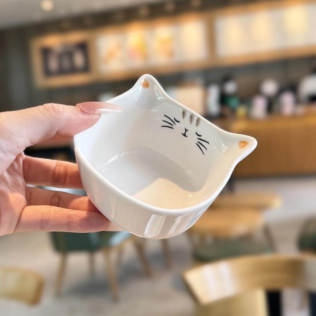 2 Pezzi Mini Ciotole per Salse a Forma di Gatto in Ceramica – Carine Ciotoline da Dessert e per Salse da 90 ml per Cucina o Feste