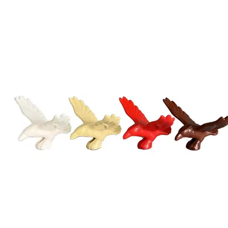 MOC Tier Szene Bausteine Katzen Hunde Schafe Schweine Hühner Adler Papageien Delfin Zoo Rahmen Zubehör DIY Spielzeug Steine T14