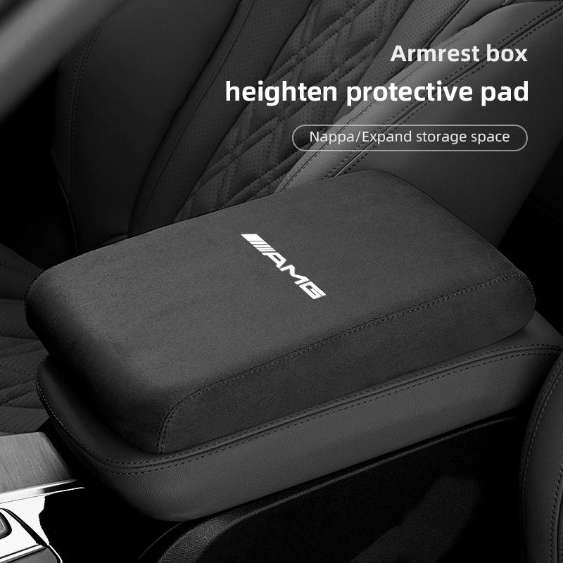 AMG Car Armrest Box Height Increase Mat Car Hand Protection Storage Pad For Mercedes Benz AMG W206 W204 W205 W212 W213 W221 W222