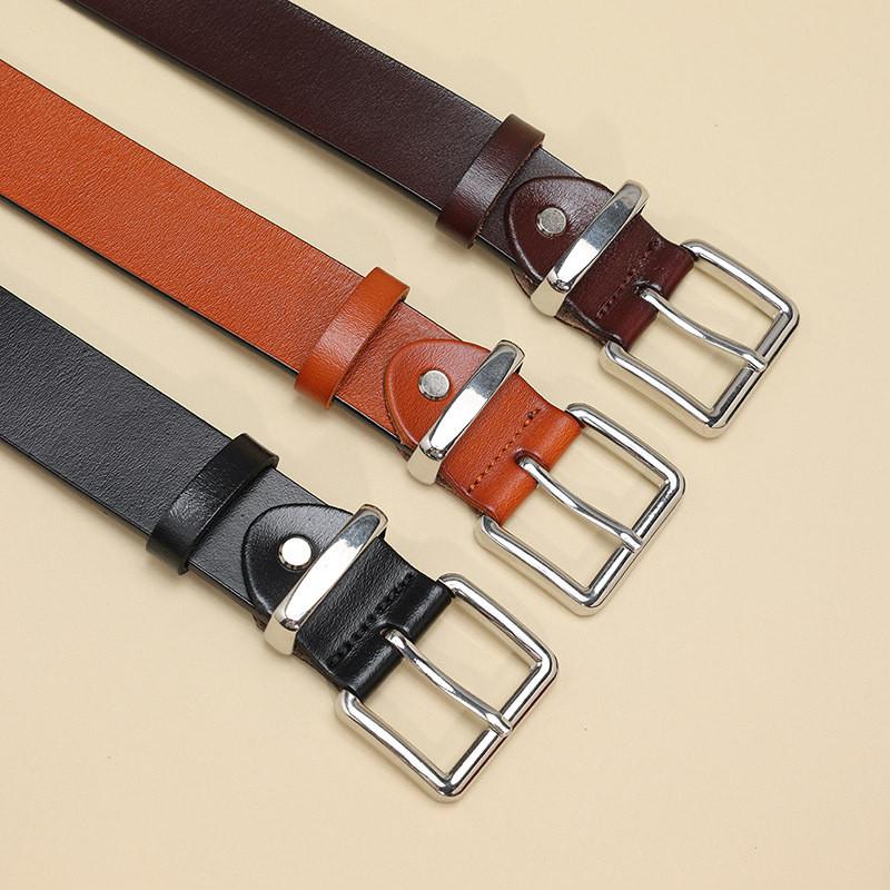 Classic Leather Cowhide Belt Stylish Durable Women Business Casual Accessory