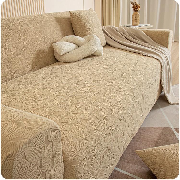 The New Jacquard Sofa Cover All Inclusive Universal Cover Small Leaf Anti-cat Scratch Elastic Sofa Protective Cover  Is Suitable for All Seasons 90-140cm