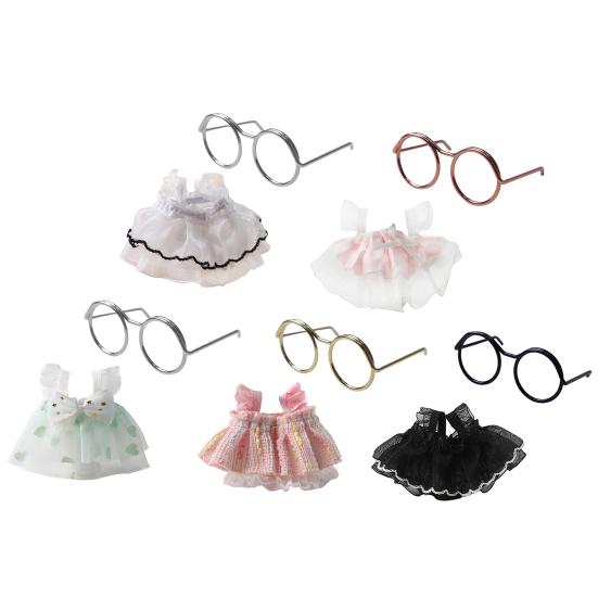 1 Set Süße Hamsterkostüme Mini-Prinzessinnenkleid Und Runde Metallbrille Eichhörnchen Verkleidungsoutfit für Kleine Haustiere Tägliche Kleidung Foto Requisiten