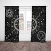 2pcs- Cool black totem polyester fabric curtains, ornamental curtains used for bathrooms, bedrooms, living rooms and family rooms