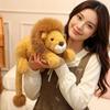 35~70cm Yellow Lion Plush Toy Lying Wild Cartoon Zoo Animal Doll Sleeping Companion Gift