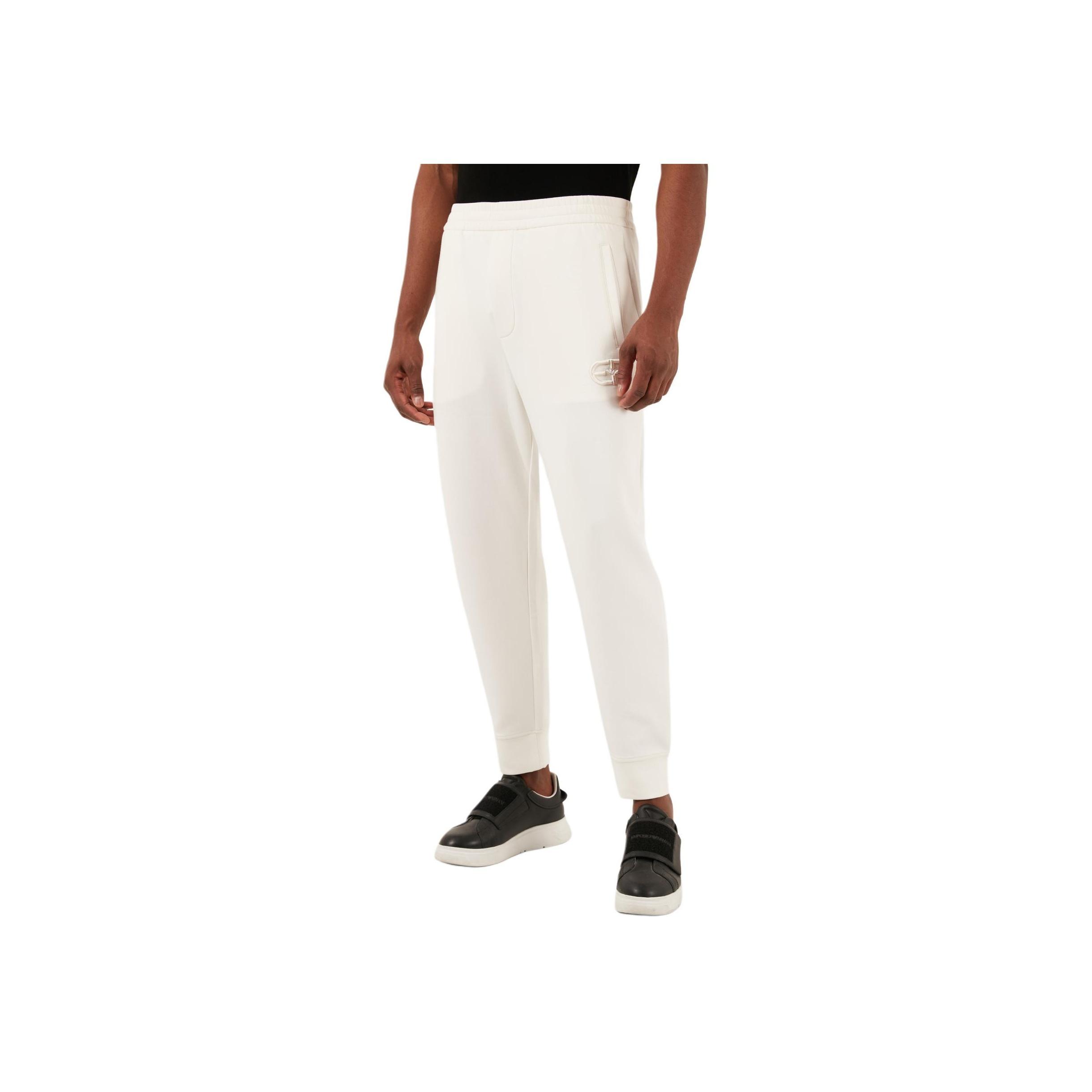 

Emporio Armani Solid Color Slim Fit Elastic Waist Cuffed Casual Pants Men bottoms Beige 8N1PT0-1JHSZ-0101 L