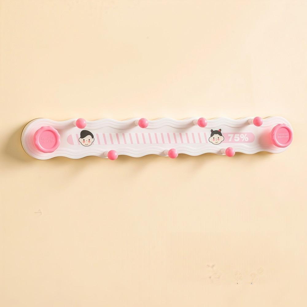 

Rotating Suction Cup Hook Wall-mounted Traceless Non-porous Bracket 9 Hooks Dopamine Bag Clothes Keys Hanger Home Storage рожевий