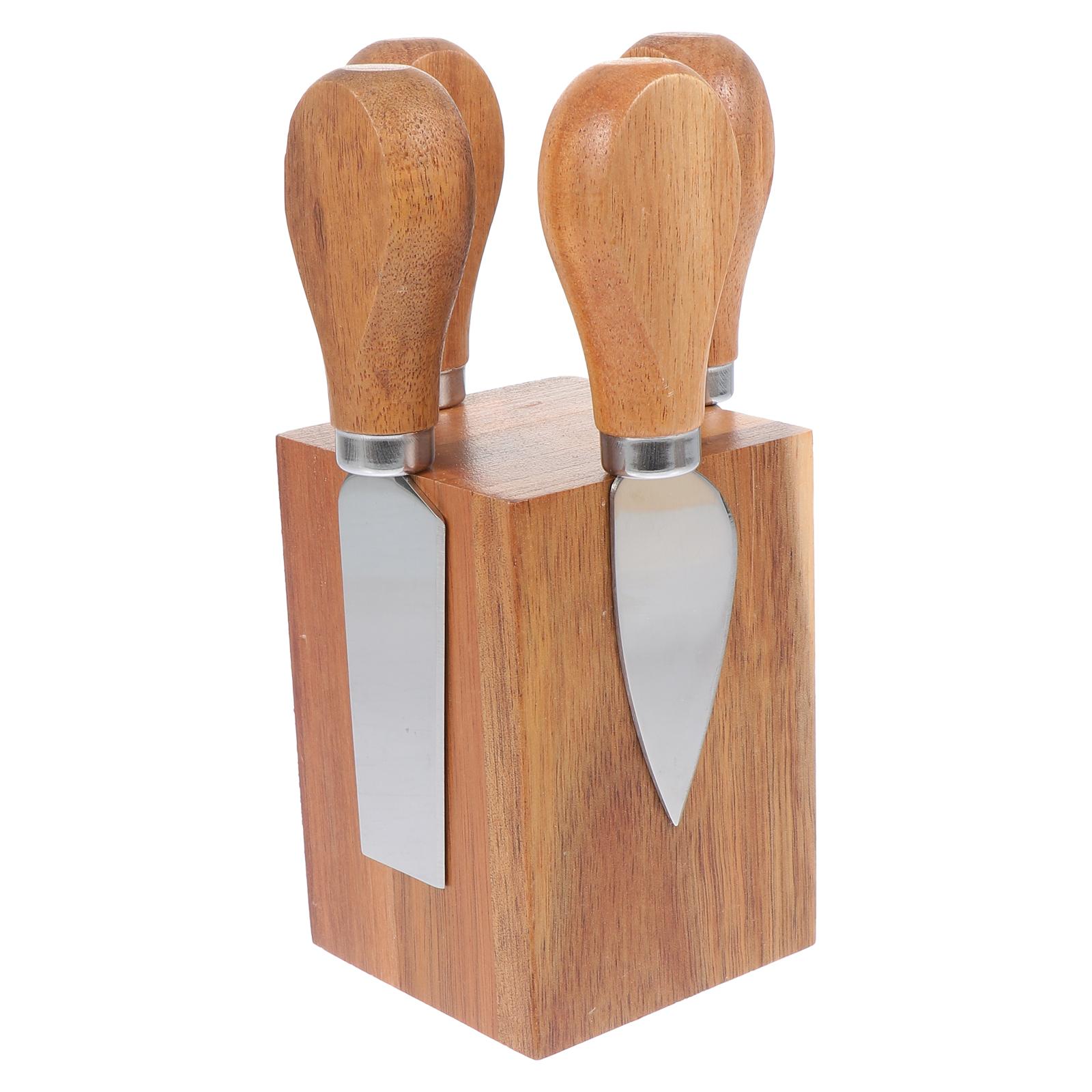 

5 шт./компл. деревянные ножи для сыра, нежные, прочные, красивые, магнитные, держатель для резака, подставка для инструментов для хранения на кухне