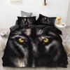 3PCS Wolf Tiger Lion Animal Pattern Bedding Sets Home Bedclothes Super King Cover Pillowcase Comforter Polyester Bedding Set