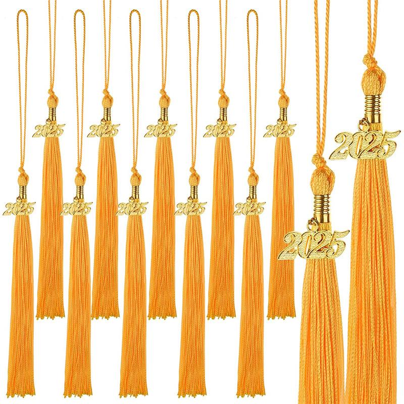 10Pcs Graduation Tassel with Date Mortarboard Tassel Fringe for Graduation Party Decorations Accesorios Graduation Hat Tassel