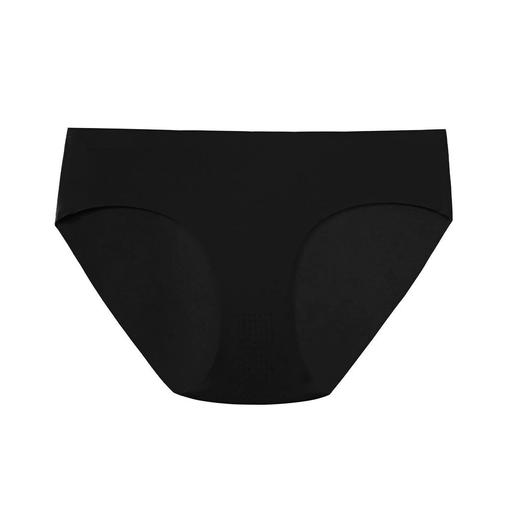 Seamless Ice Silk Butt-Lifting Tummy-Control Mid-Waist Plus Size Panties with Breathable Cotton Crotch