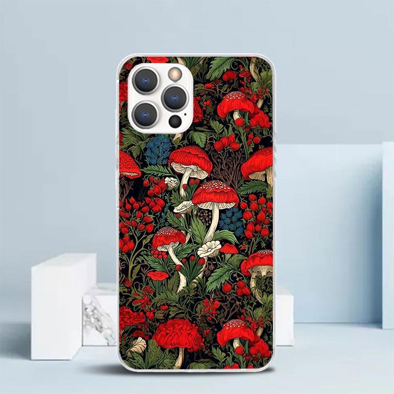 Colorful Mushroom Soft Cover for iPhone 16 17 Air 15 14 Pro Max 16E Phone Case 13 Mini 12 11 7 SE 8 Print Pattern Fit Cases 16 1